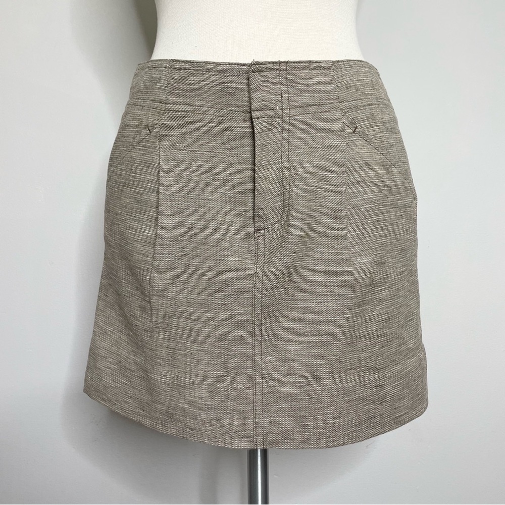 ANN TAYLOR PETITE Cotton Linen Blend Mini Skirt